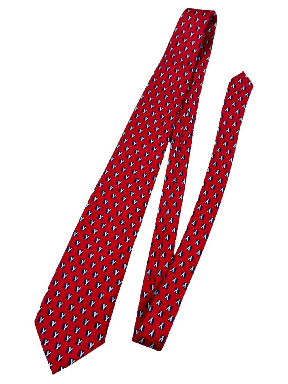 Vineyard Vines Custom Collection Red Silk Tie Monogram Y Handmade USA